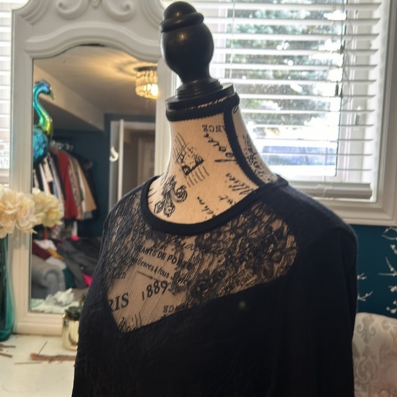 BEAUTIFUL, TIBI black sweater with sheer detail around the chest area. Size M - Picture 8 of 15